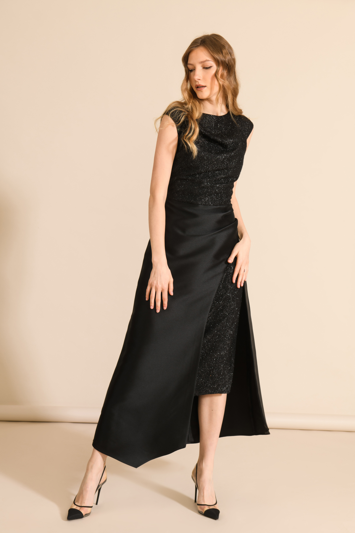 Caroline Kilkenny Levi Sparkle Black Dress